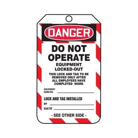 LOCKOUTTAGOUT OSHA DANGER SAFETY TAG MDT241PTP